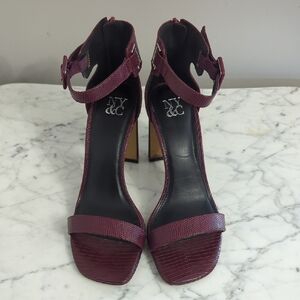 NY&C Burgundy Strappy Heels